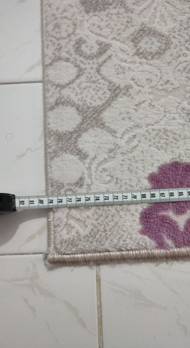 Mor İşlemeli Gri Geleneksel Halı - Görsel 4