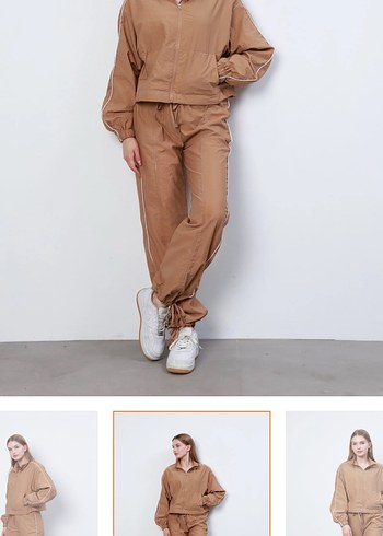 Bej Kadın Salaş Eşofman Takımı - Görsel 2