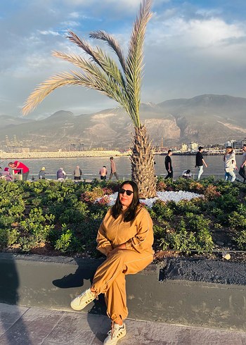 Bej Kadın Salaş Eşofman Takımı - Görsel 3