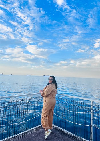 Bej Kadın Salaş Eşofman Takımı - Görsel 4