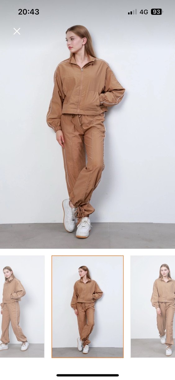 Bej Kadın Salaş Eşofman Takımı - Görsel 2