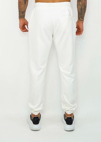 Emolos Erkek Beyaz Rahat Kesim Eşofman Altı - Görsel 3