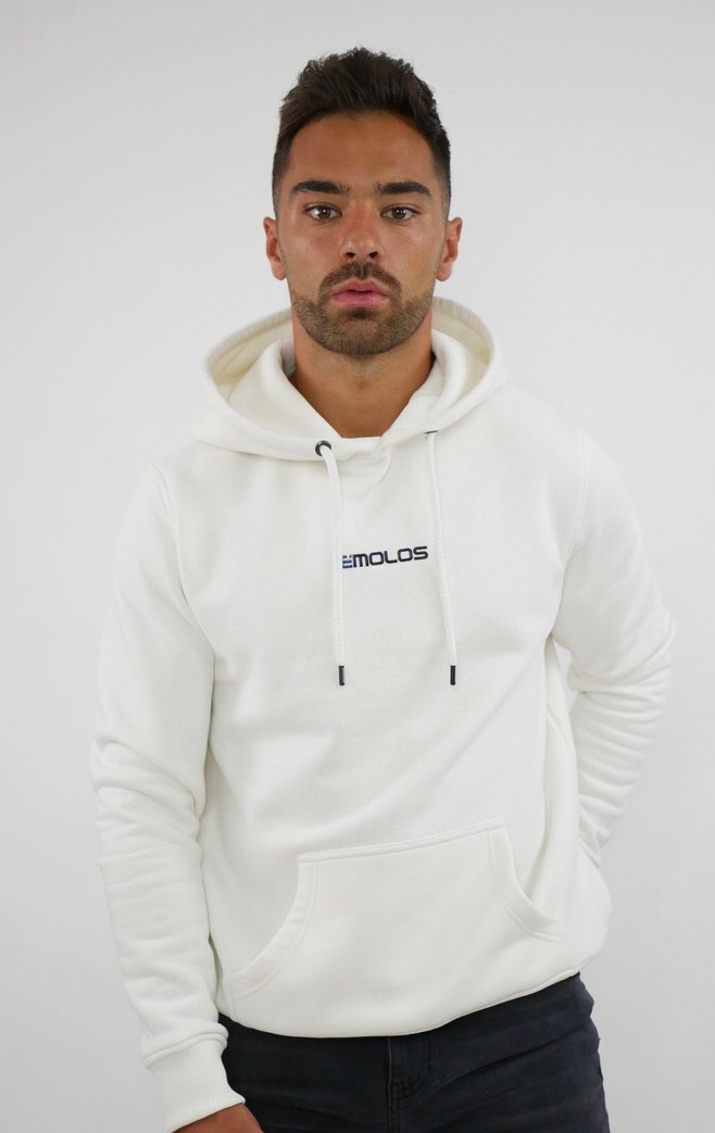 Erkek Beyaz Kapüşonlu Regular Fit Sweatshirt - Görsel 2