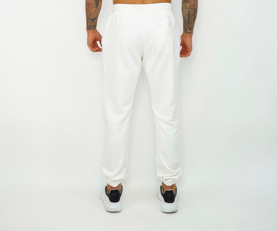 Beyaz Erkek Rahat Kesim Eşofman Altı Emolos - Görsel 3