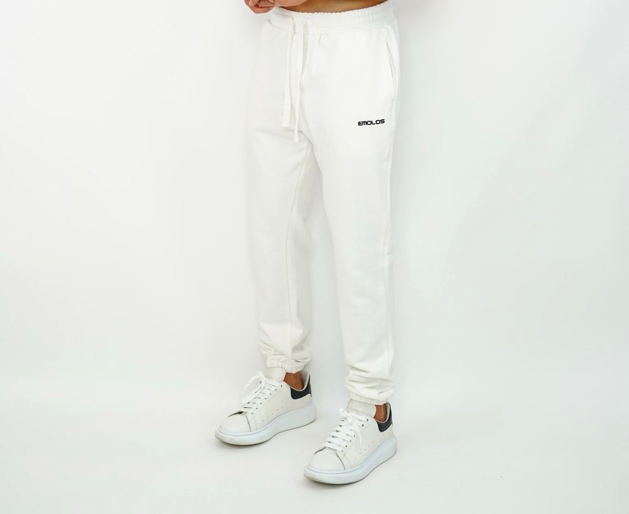 Beyaz Erkek Rahat Kesim Eşofman Altı Emolos - Görsel 2