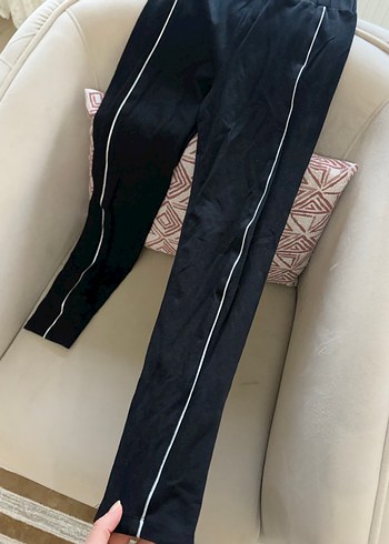 LCW Kids Siyah Lastikli Çizgili Kız Taytı - Görsel 4