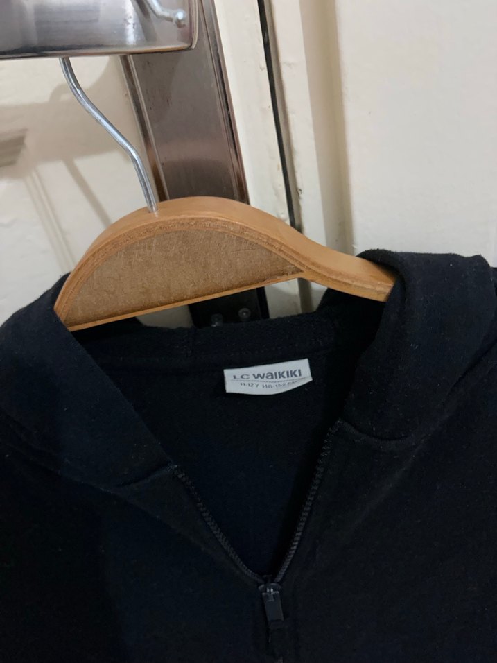 Erkek/kız Çocuk Siyah Kapüşonlu Sweatshirt - Görsel 2