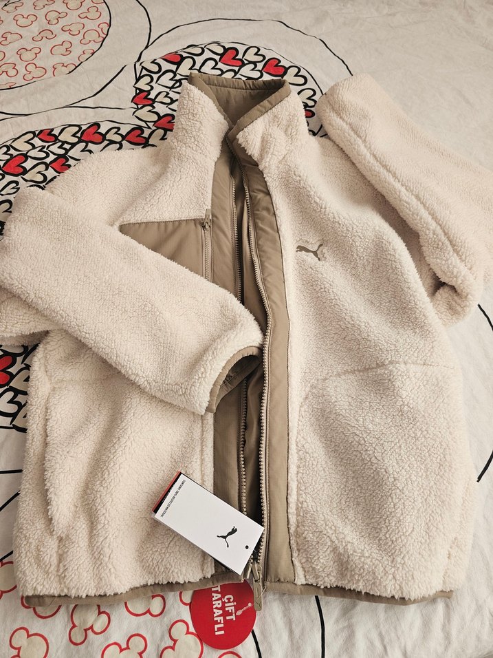 Bej Kadın Peluş Ceket Street Wear - Görsel 2