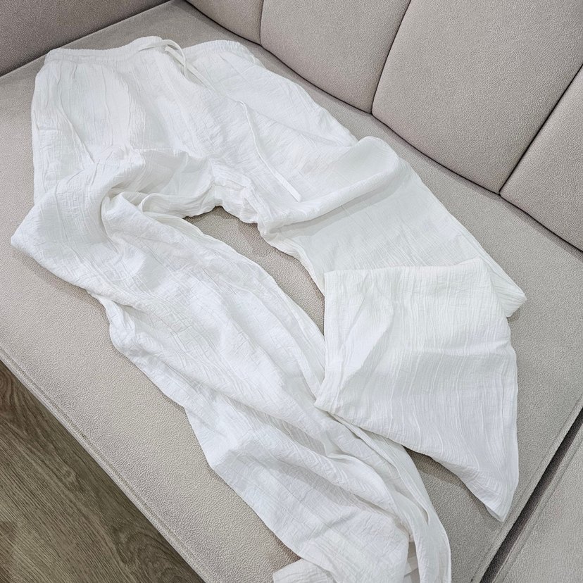 IPEKYOL Beyaz Keten Midi Pantolon - Görsel 2