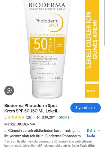 Bioderma Photoderm Spot SPF 50 Güneş Kremi 150 ml