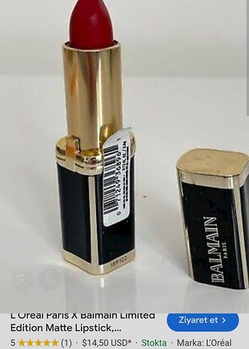 L'Oréal Paris x Balmain Mat Ruj - Koyu Altın