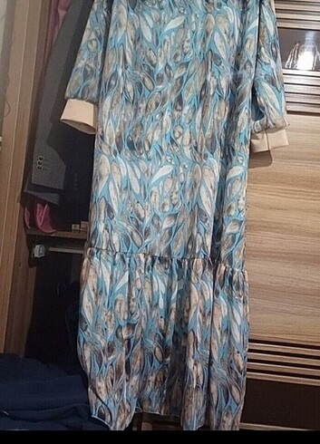 52 Beden mavi Renk Sifon elbise