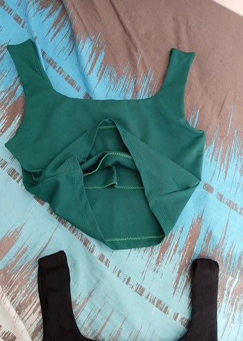 Kadın Yeşil Mini Crop Top