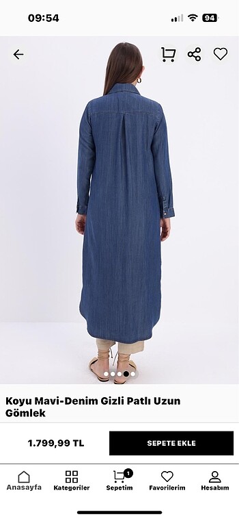 Diğer Allday denim kot tunik gömlek