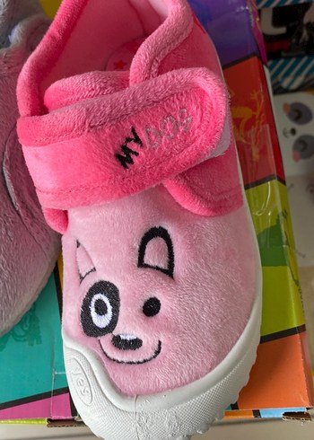 Kız Çocuk Pembe Sıcak Terlik Velcro - Görsel 2