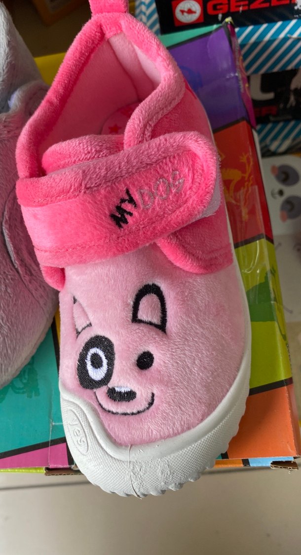 Kız Çocuk Pembe Sıcak Terlik Velcro - Görsel 2