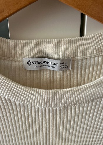 Stradivarius Kadın Beyaz Pamuklu İnce Triko Kazak