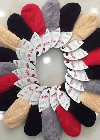 39 Beden Renkli Örgü Kadın Terlikler Topu