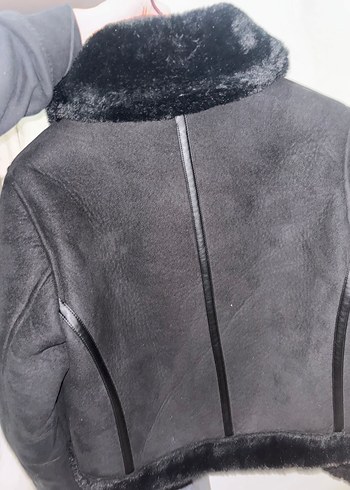 Siyah kürk ceket - Görsel 4