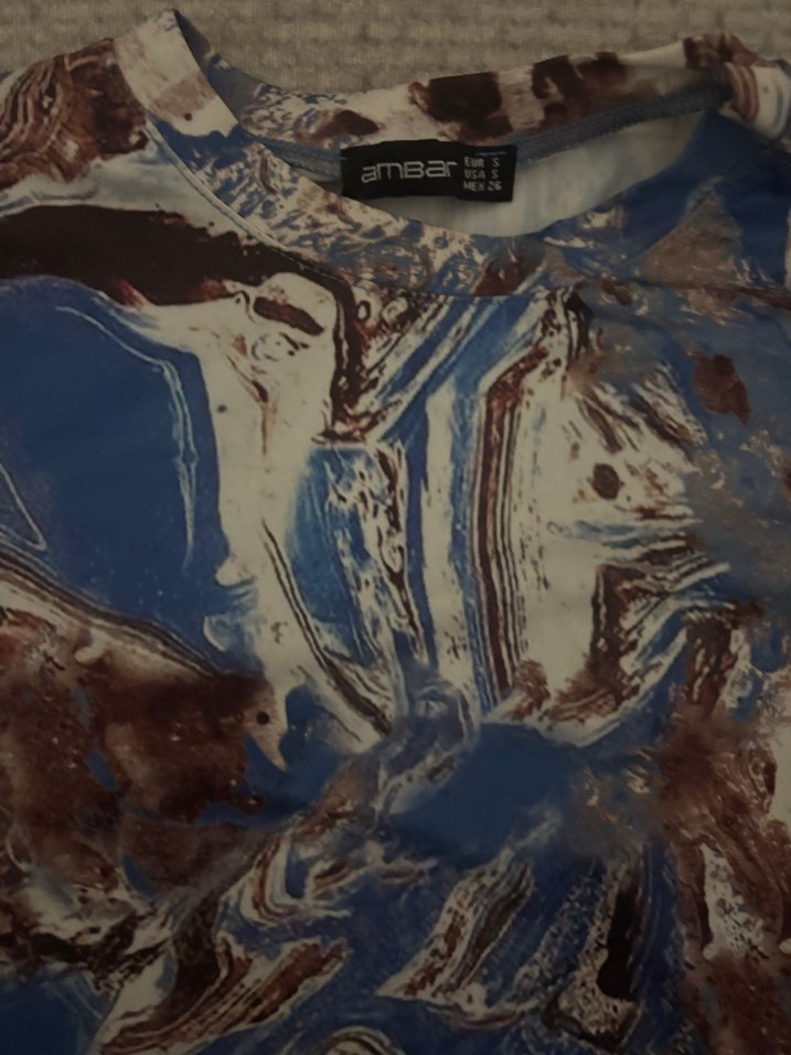 Mavi Bağlamalı Uzun Kollu Bluz - Görsel 2