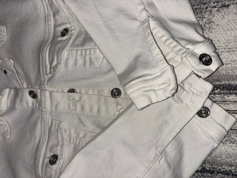 Kadın Beyaz Kısa Kot Ceket - Görsel 2