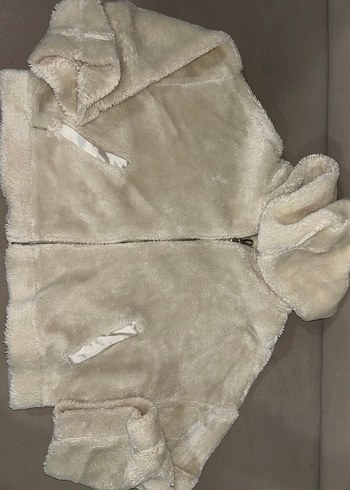 Beyaz Peluş  Ceket - Görsel 3