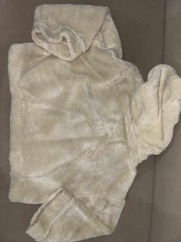 Beyaz Peluş  Ceket - Görsel 4