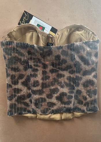 Leopar Desenli Straplez Büstiyer - Görsel 2