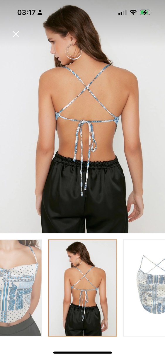 Mavi Desenli Mini Büstiyer - Görsel 2