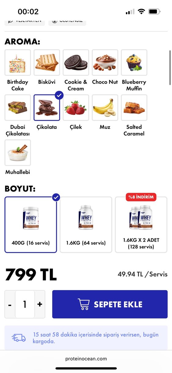 Protein OCN Whey Protein Çikolata Aromalı 400g - Görsel 2