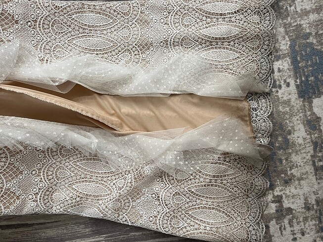 Dantelli nişan elbisesi - Görsel 11