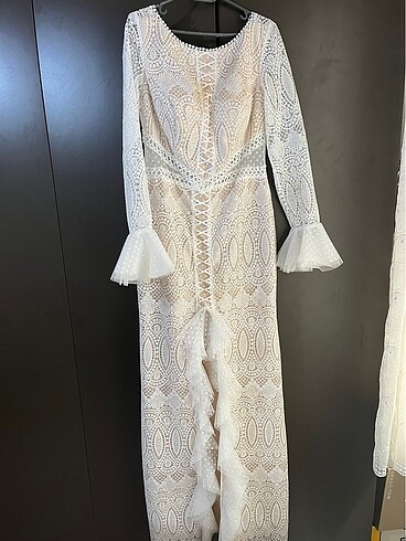 Dantelli nişan elbisesi - Görsel 6