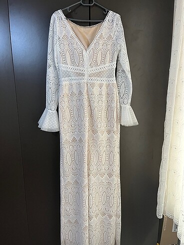 Dantelli nişan elbisesi - Görsel 7