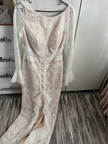 Dantelli nişan elbisesi - Görsel 10