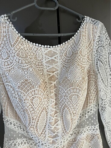 Dantelli nişan elbisesi - Görsel 8