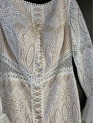 Dantelli nişan elbisesi - Görsel 5