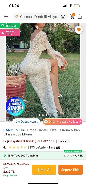 Dantelli nişan elbisesi - Görsel 12