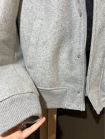 xl Beden gri Renk Keçe bomber mont