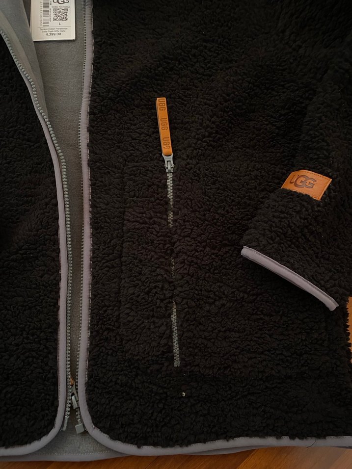 Siyah Fermuarlı kadın Polar Ceket - Görsel 3