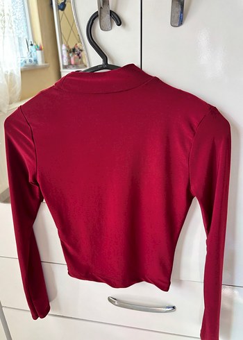 Bordo Uzun Kollu Bluz - Görsel 2