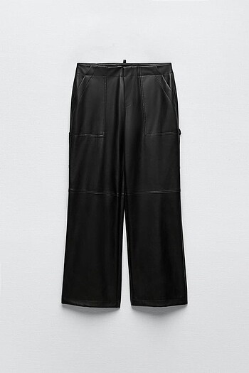 Zara Suni Deri Kargo Pantolon