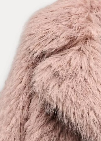 l Beden pembe Renk ZARA ZW COLLECTION SUNİ KÜRK KABAN