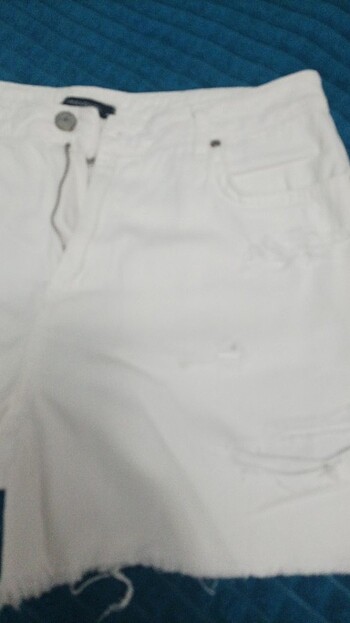 İnce beyaz Jean sort