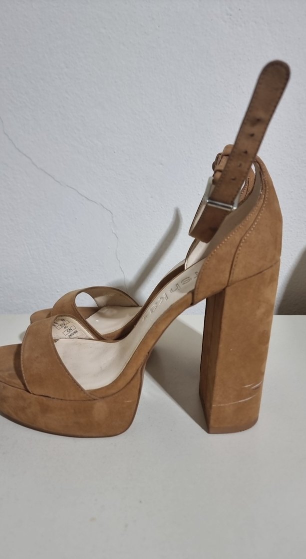 Bej Süet Platform Topuklu Kadın Ayakkabı - Görsel 3