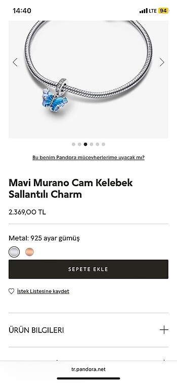 Pandora Charmlı Bileklik