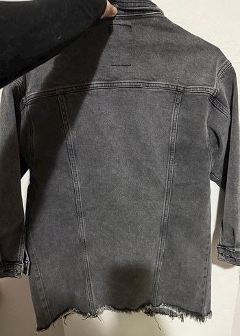 Gri Midi Kot Ceket, Salaş Kesim - Görsel 3