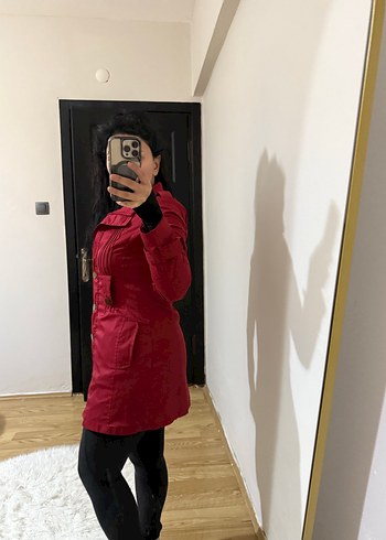 Bordo trençkot - Görsel 2