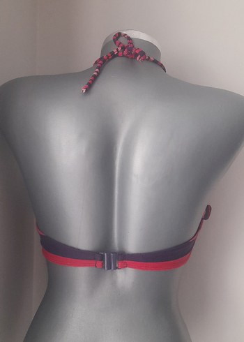 C&A Çizgili Pileli Mini Bikini Üstü