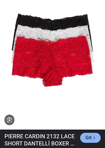 m Beden Pierre Cardin Kadın Kırmızı Dantelli Mini boxer