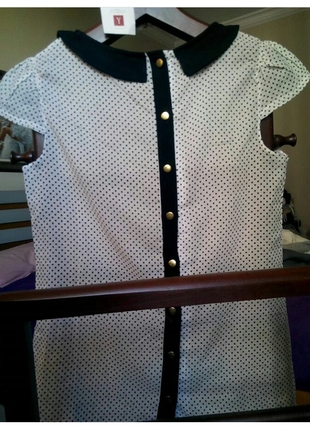 Markasız Ürün puanlı poplin gömlek bluz